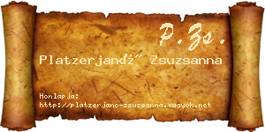 Platzerjanó Zsuzsanna névjegykártya